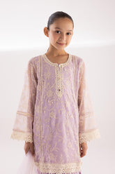 Stitched Kids Embroidered Net Suit